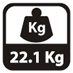 Hmotnost 22,1 kg